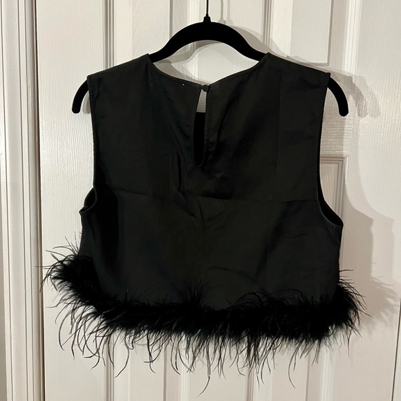 Cropped Feather Top - Picture 3 of 3